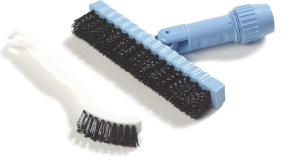SPARTA Flo-Pac Grout Brush with Nylon Bristles, Scrubber with Handle for Bathroom and Kitchen Tile, 8", White