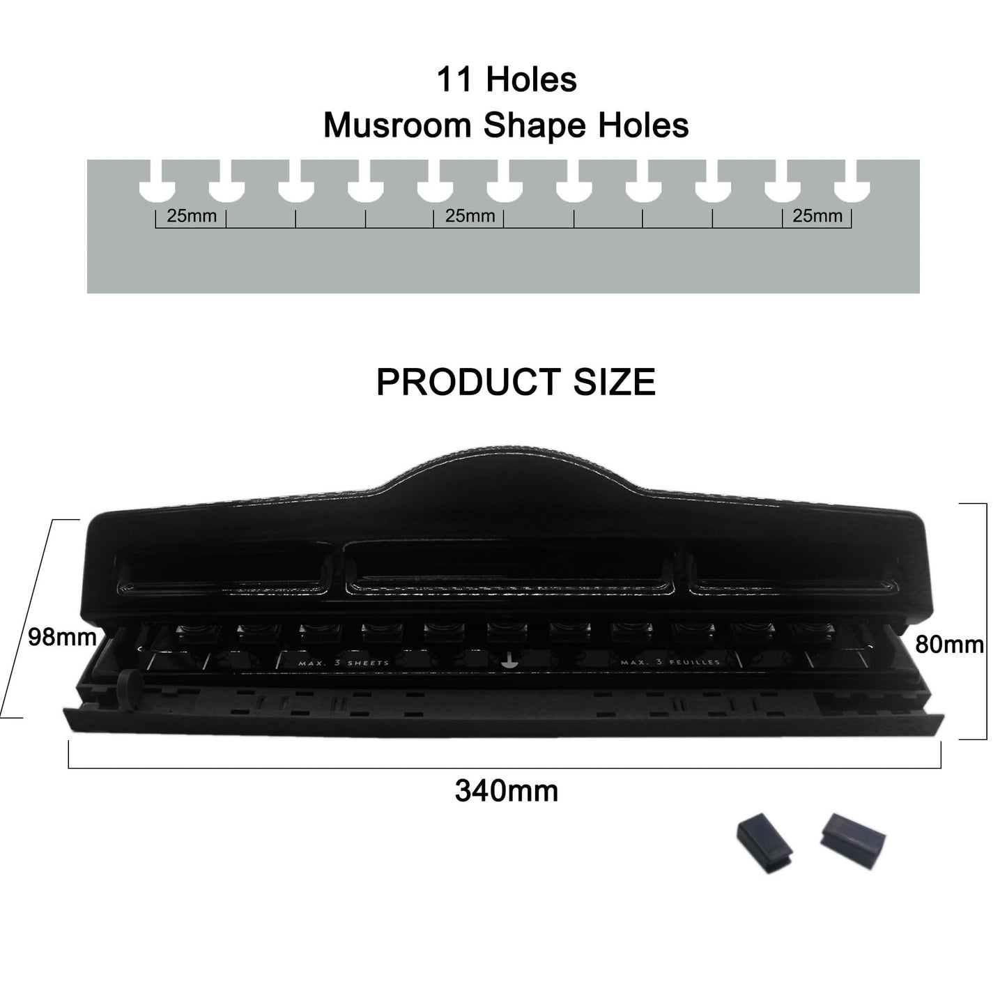 ITSYHPRO Discbound Hole Punch Mushroom Scrapbook Supplies 11 Hole Puncher for Binder Disc Paper Punches Scrapbooking Stuff