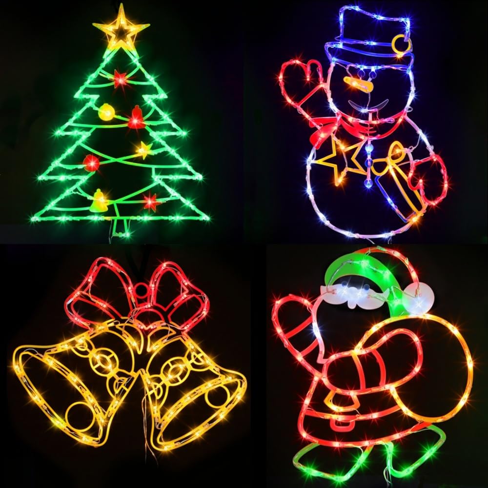 Pytopkto 16" Christmas Window Silhouette Lights Decorations
