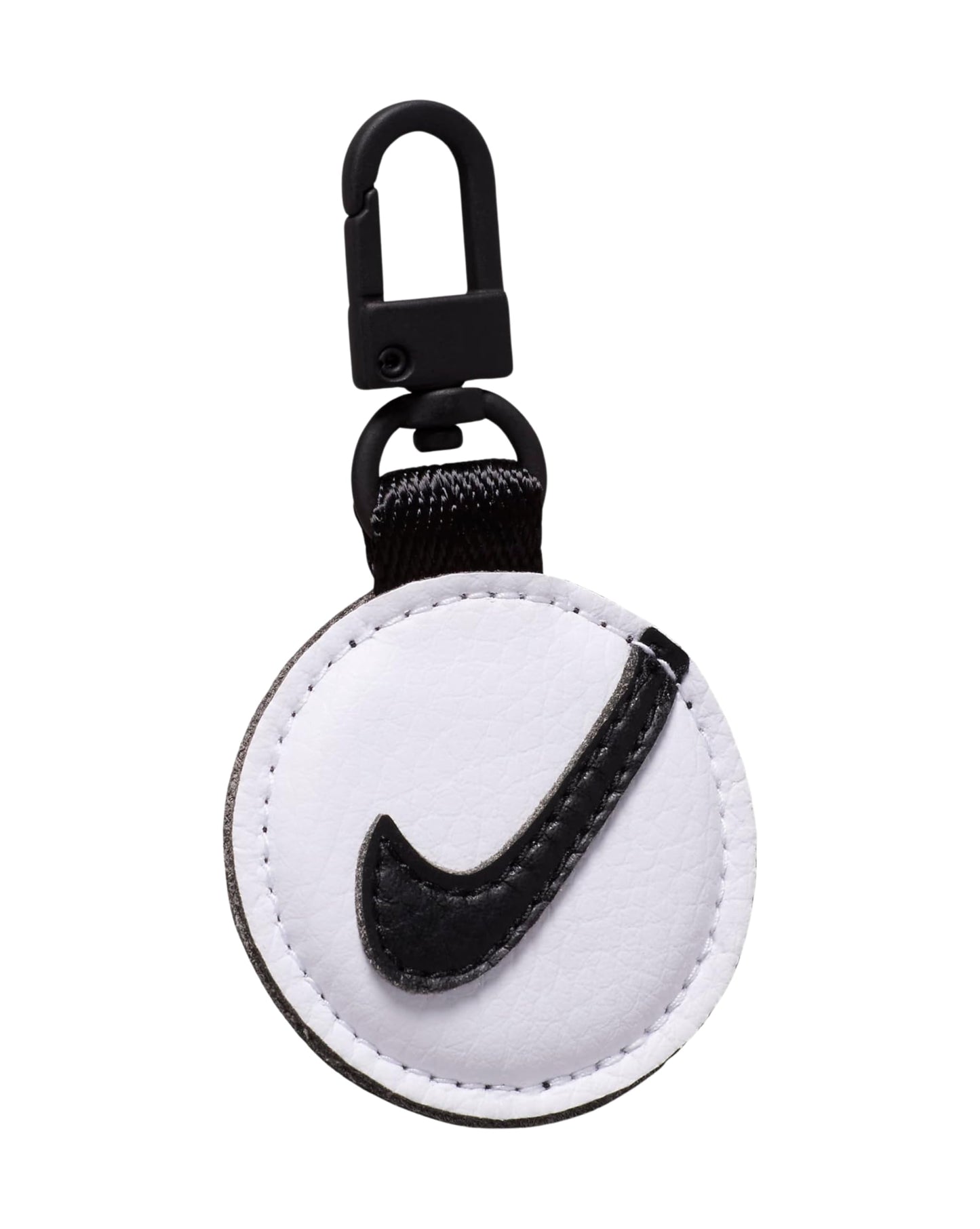 Nike Air Tag Keychain – Durable Smart Tracker Holder with Sneaker-Inspired Design & Stylish Round Bag Charm (Black | White, One Size)