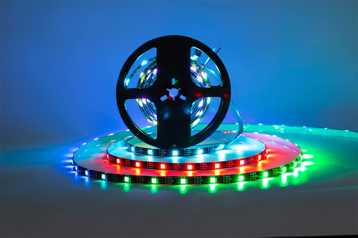 WS2812B LED Strip Individual Addressable Light SMD 30Pixels/m 5050 RGB Pixel Strip DC5V (16.4FT 150LEDS Waterproof IP65, White PCB)
