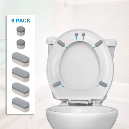 Boao 12 Pcs Universal Toilet Seat Bumpers Kit Toilet Spacers for Bidet with Strong Adhesive Rubber Bumpers Pads Replacement for Families, Hotels, Hospitals, School
