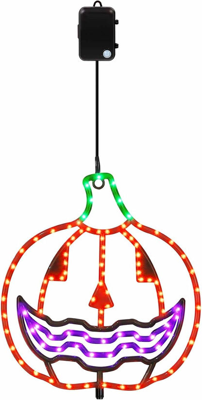 Halloween Lighted Pumpkin Light Single – Hanging Lighted Pumpkin with 4 Light Modes & Timer – Indoor & Outdoor Halloween Decor Yard Decorations Spooky Party Lighting