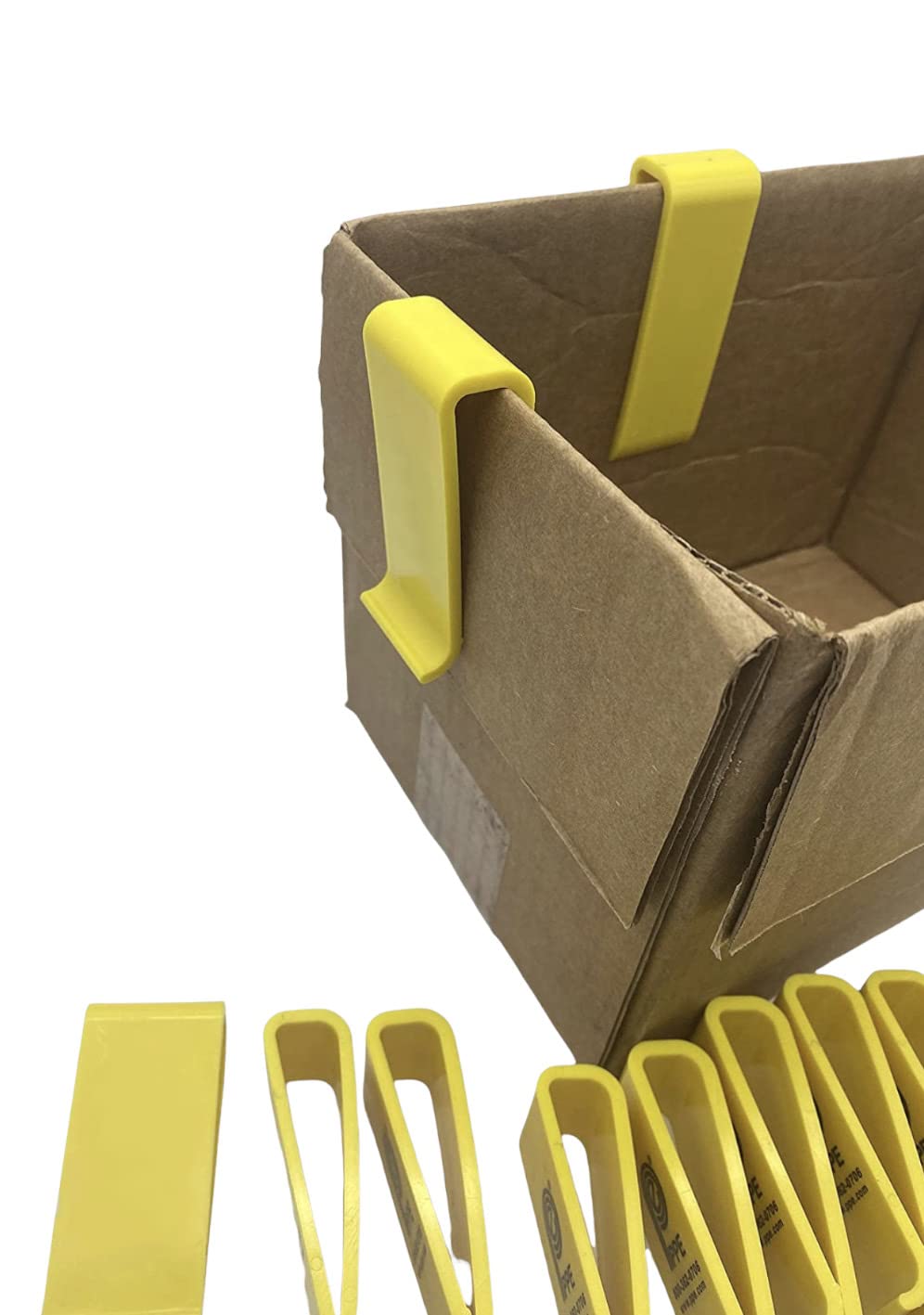 Cardboard Box Clips -Chip Trash Garbage Bag Holder Clip - Set of (12) - 3 1/2" x 1 1/4" Large