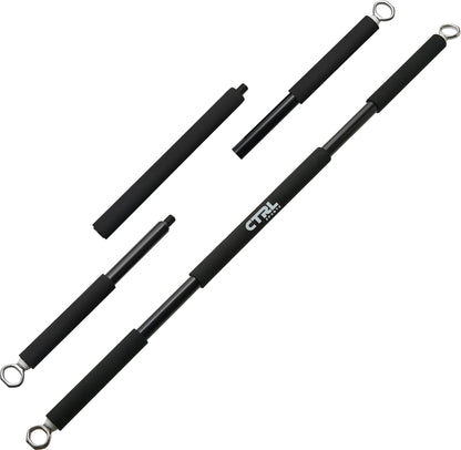 Resistance Band Bar for Fitness – Workout Bar for Exercise, Squat, Biceps, Triceps, Shoulders, Back – Adjustable 3 Parts Bar for Resistance Bands – Durable Portable Steel Pilates Resistance Bar