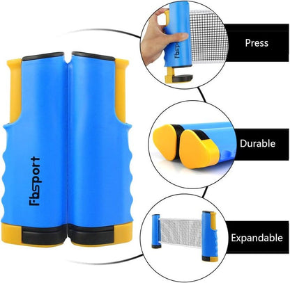 Ping Pong Paddle Set - Portable Table Tennis Set with Retractable Net, Rackets, Balls & Carry Bag | Indoor/Outdoor Games