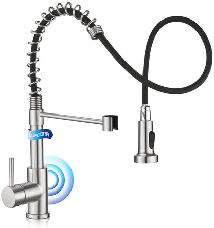 Kitchen Faucet with Pull Down Sprayer, High Arc Single Handle Stainless Steel Kitchen Sink Faucet with Sprayer for Rv Camper, Matte Black