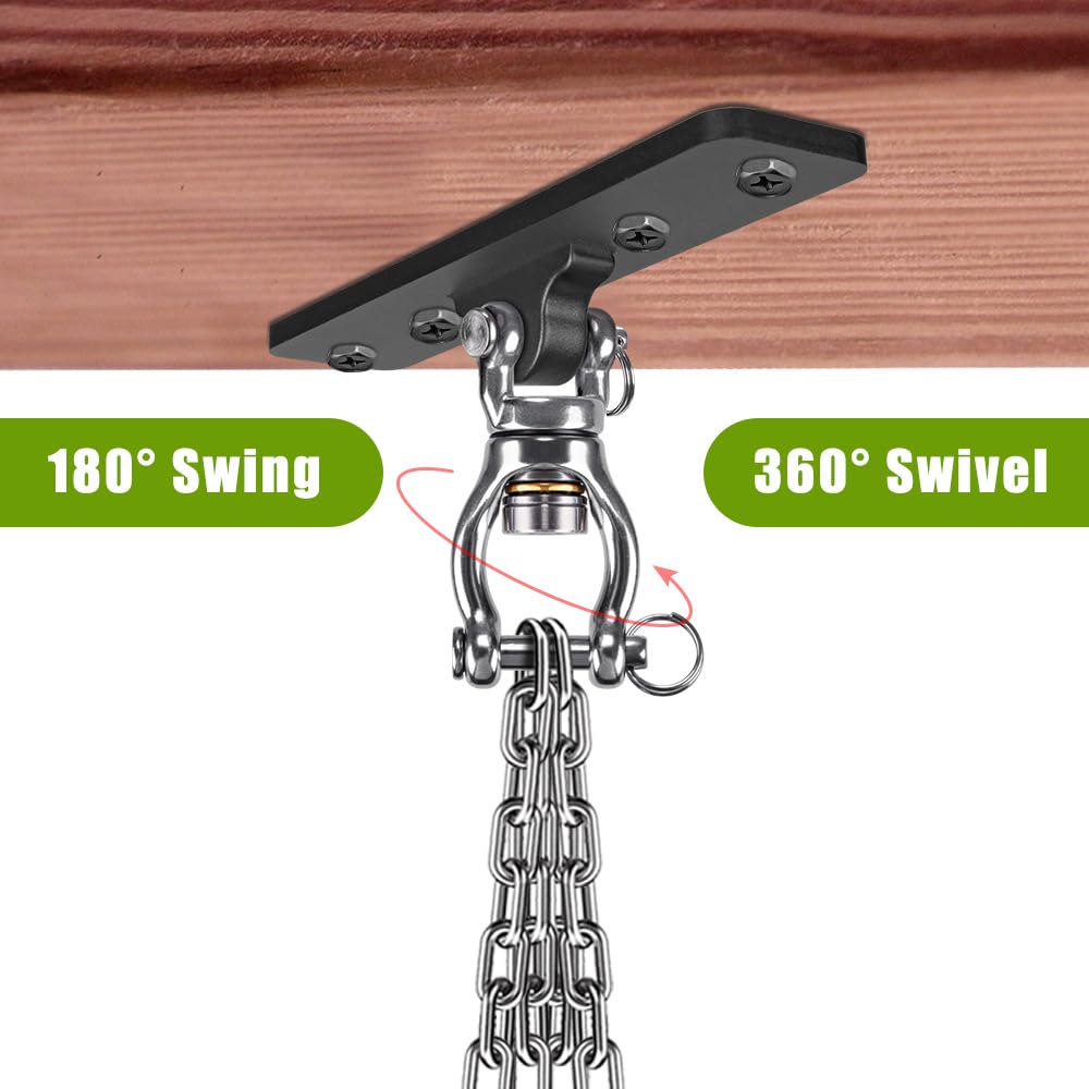 Dolibest Heavy Duty Swing Hanger, Swing Set Accessorie for Indoor Outdoor Playground, Porch Swing Hanging Kit for Wooden and Concrete Set with 4 Wood Screws and 4 Expansion Bolts, 900LB .