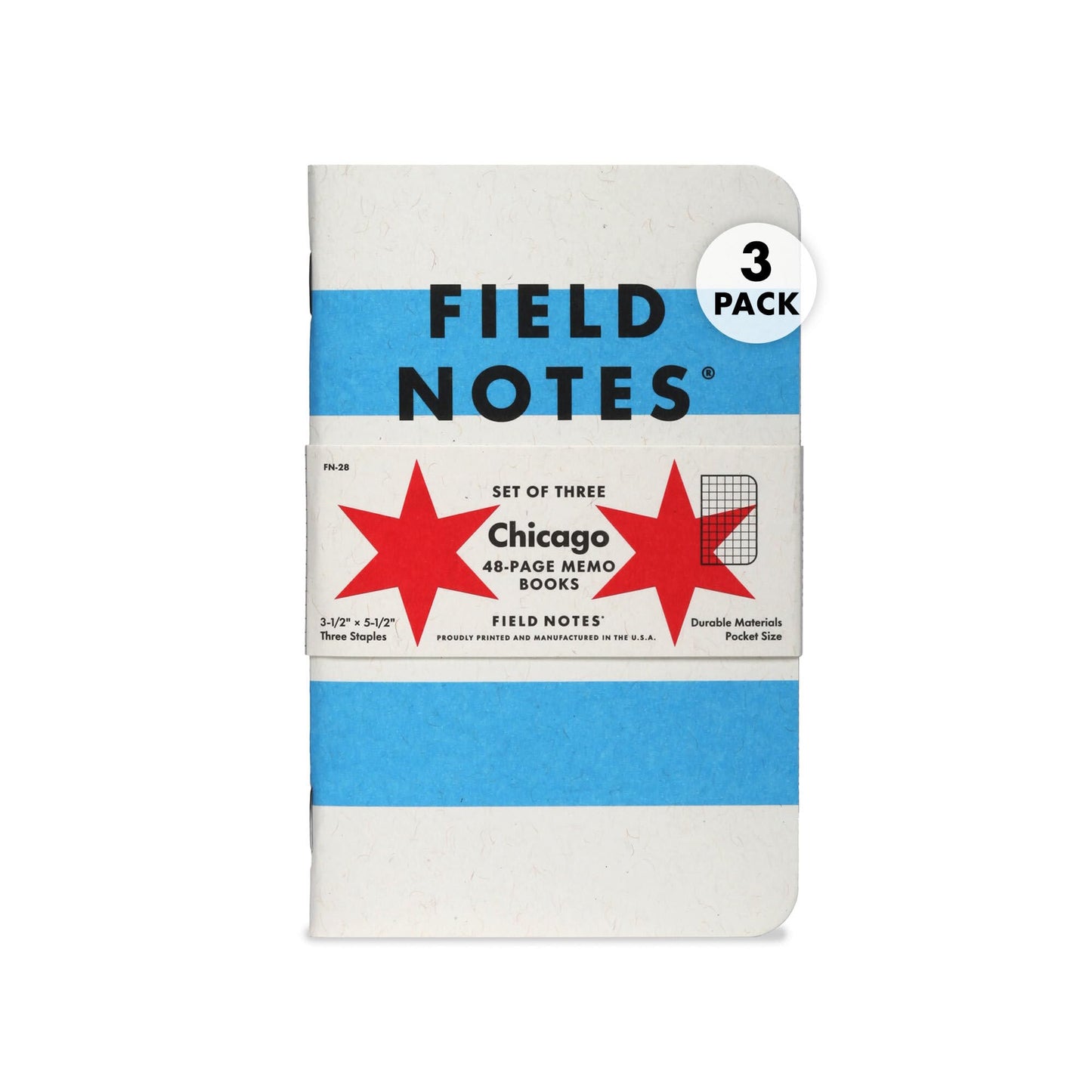 Field Notes: Chicago 3-Pack - Graph Paper - 48 Pages - 3.5" x 5.5"