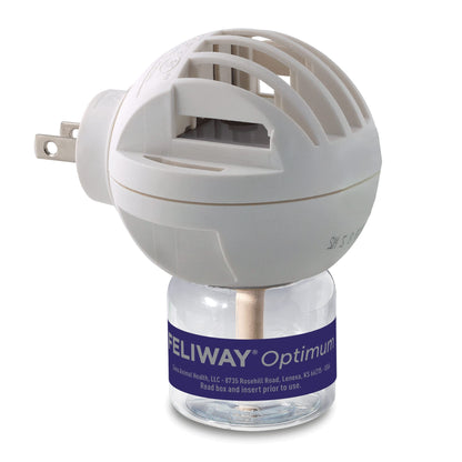 FELIWAY® Optimum 30 Day Cat Calming Plug In Pheromone Diffuser Starter Kit, 48ml - Helps Reduce Common Signs of Stress in Cats & Kittens, Enhanced Calming