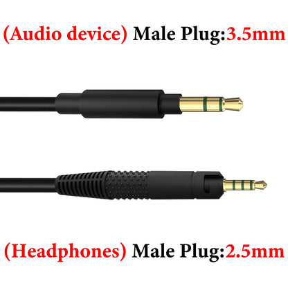 GEEKRIA Audio Cable Compatible with Sennheiser HD 620S/599/599SE/ 598/598SE/560S/400PRO/579/569/550/505 Headphones, 3.5mm to 2.5mm Replacement Stereo Cord (5.6ft/1.7m)