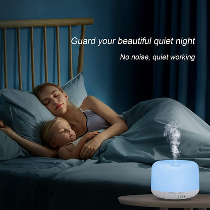 Oil Diffuser Humidifier 300ML,Electric Ultrasonic Air Aroma Diffusers Vaporizer,Scent Mist Defuser with Remote,Auto-Off,7led Color Changing Light for Large Bed Room,Home,Office