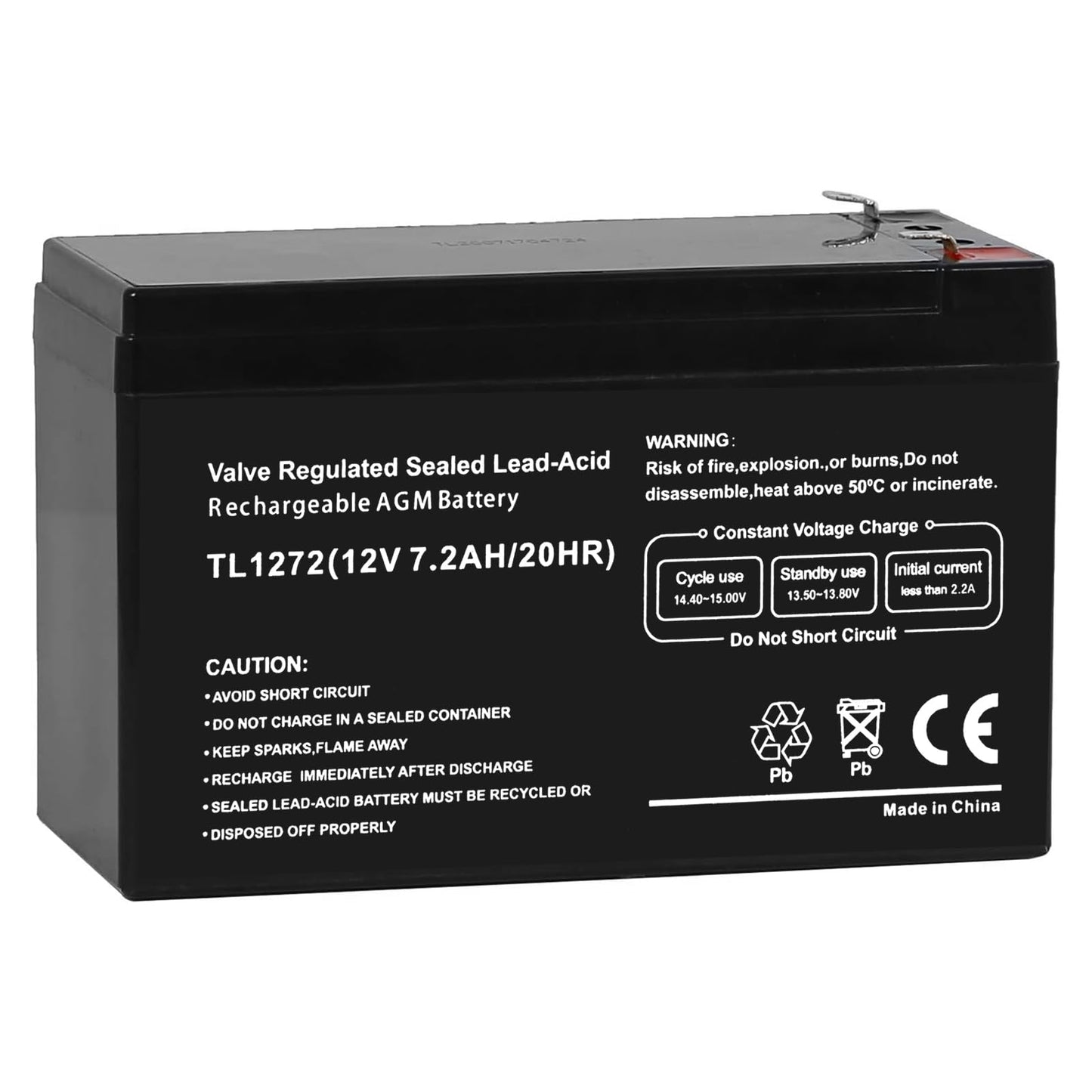 WEIZE 12V 7AH Rechargeable Sealed Lead Acid Battery for Razor E200/E200S E300 & E300S Electric Scooter,MX350 & MX400 Dirt Rocket Electric Dirt Bike Parts