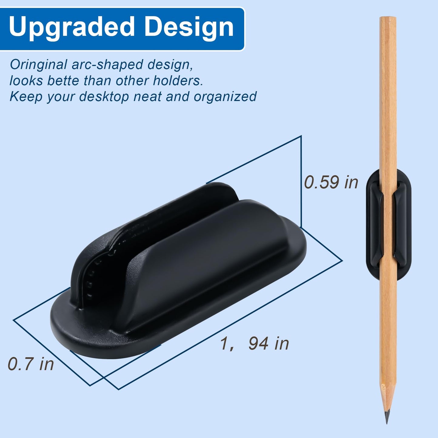 UEHSNI 20 Pack Adhesive Pencil Holders for Desk,Silicone Flexible Pen Holder for Wall, Office, School,Home,Classroom Must Haves,Teacher Supplies Accessories,Desk Organizer,Art Supply,Small Gift ﻿