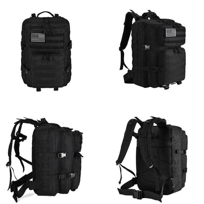 R.SASR 45L Black Tactical Backpack Military Assault Pack, MOLLE System Large 3 Day Bug Out Bag for Men Women Hiking Camping(Black-01)