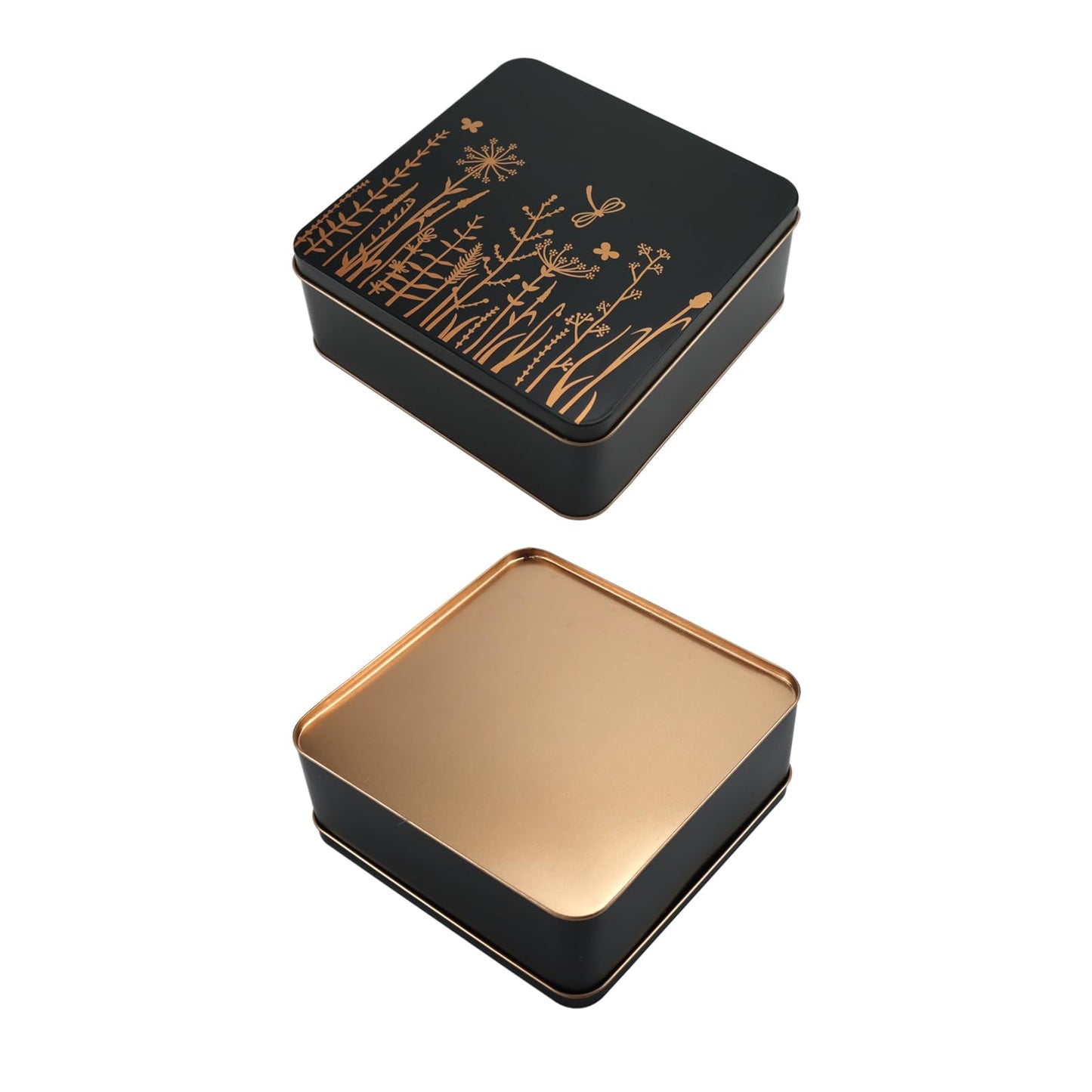 PHILPETY Decorative Storage Box Rural Tin Gift Box Tinplate Candy Cookie Box Square Candy Storage Containers with Lids for Chocolate Candy Tea Coffee Cosmetics Jewelry Photos Gift Case 3Pcs, M3-02