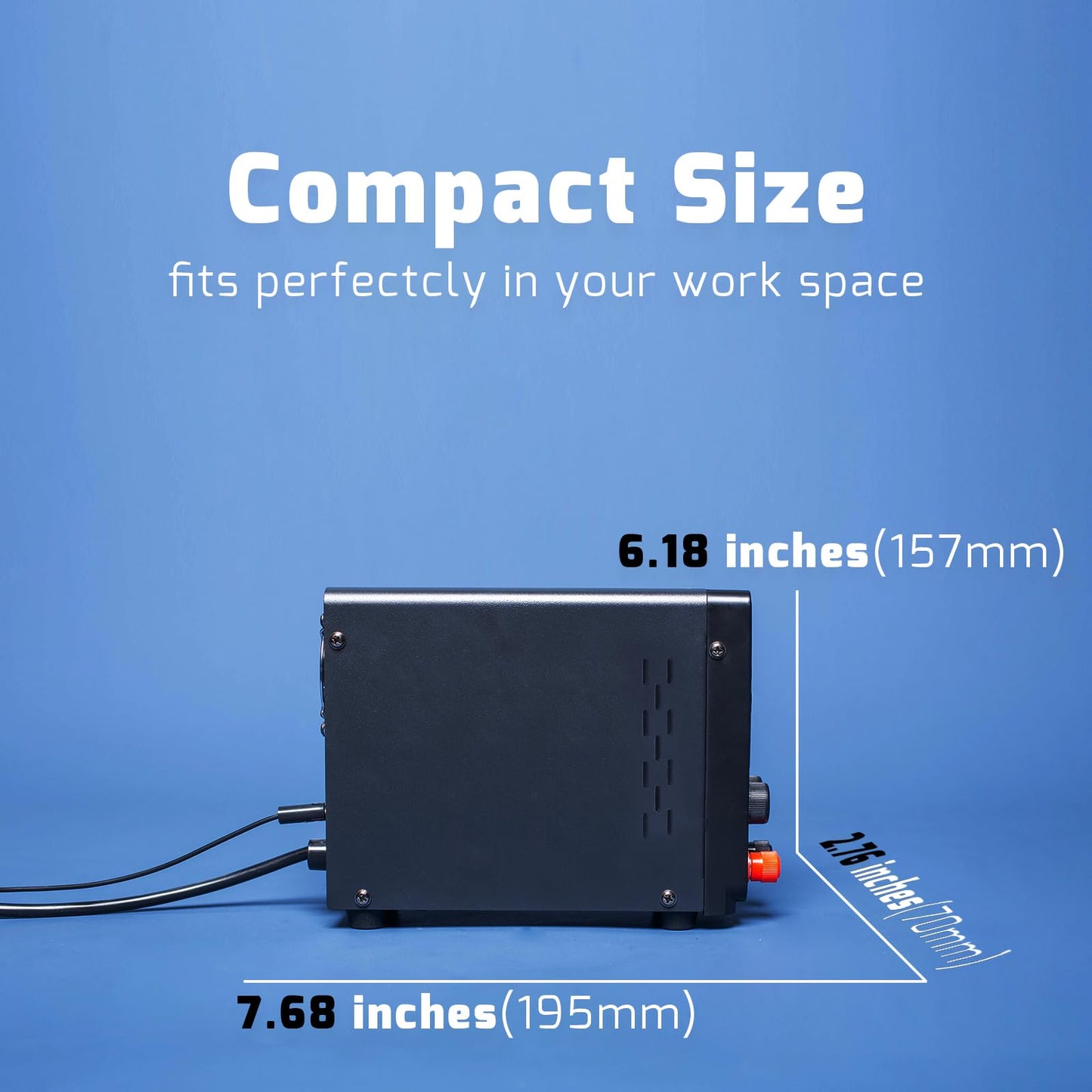 WEP 3010D-III DC Variable Power Supply 30.00V 10.00A High Precision Bench Lab Power Supply with Alligator Clips for anodizing kit, Electroplating, arduino, breadboard