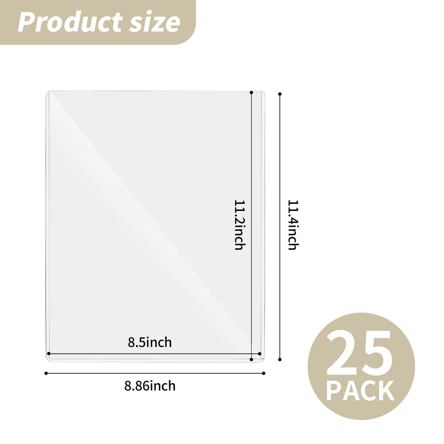souG 25 Pack 8.5" x 11" Rigid Print Protectors, Clear Waterproof Hard Plastics Page Sheet Protectors, Paper Sleeves Photo Plastic Sleeves Hard Plastic Document Holder Birth Certificate Protector