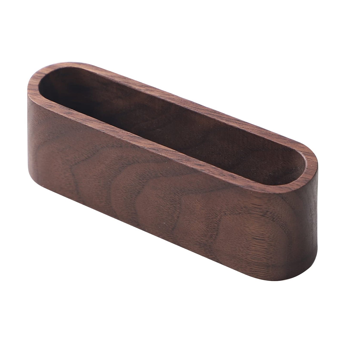 muso wood Business Card Holder for Desk Wooden Display Business Card Stand for Office Tabletop 4 Pack (Walnut)