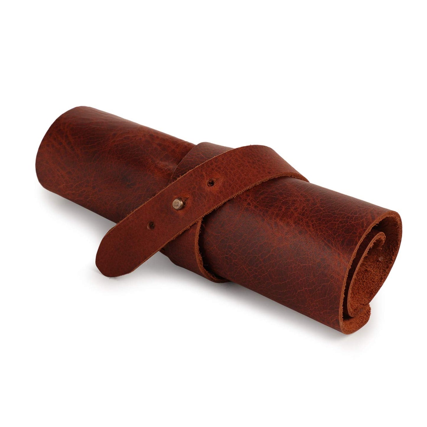 Londo Genuine Leather Retro Pen and Pencil Case - Metal Snap Fastener, Pencil Pouch Stationery Bag