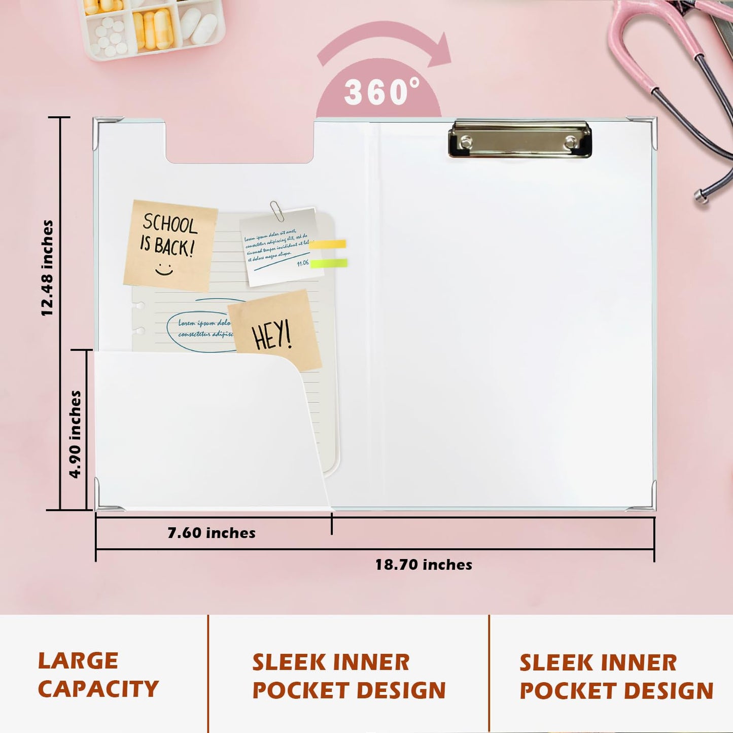 Lacama Christian Gifts for Women，Inspirational Clipboard for Women, God Says You are Folders with Metal Clip for Teachers Students, Christian School Office Supplies, 12.4x9.25 in