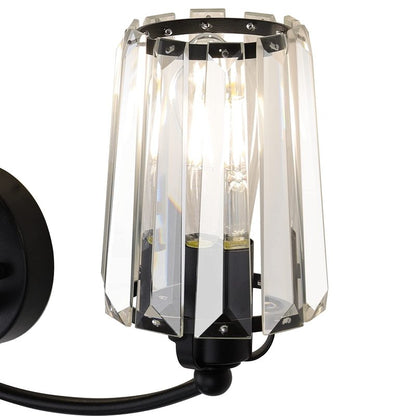 Aipsun Crystal Vanity Light Fixtures Black Bathroom Light Fixtures Crystal Wall Lights for Bathroom E26 Base (Exclude Bulb)