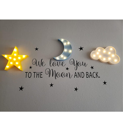 ZUOVAOV 3 Pack Star Moon Cloud Night Light - LED Decorative Lamp for Kids Room, Warm White Cordless Wall Mountable/Freestanding Lights, Perfect Birthday/Baby Shower Party Decor & Gift for Children