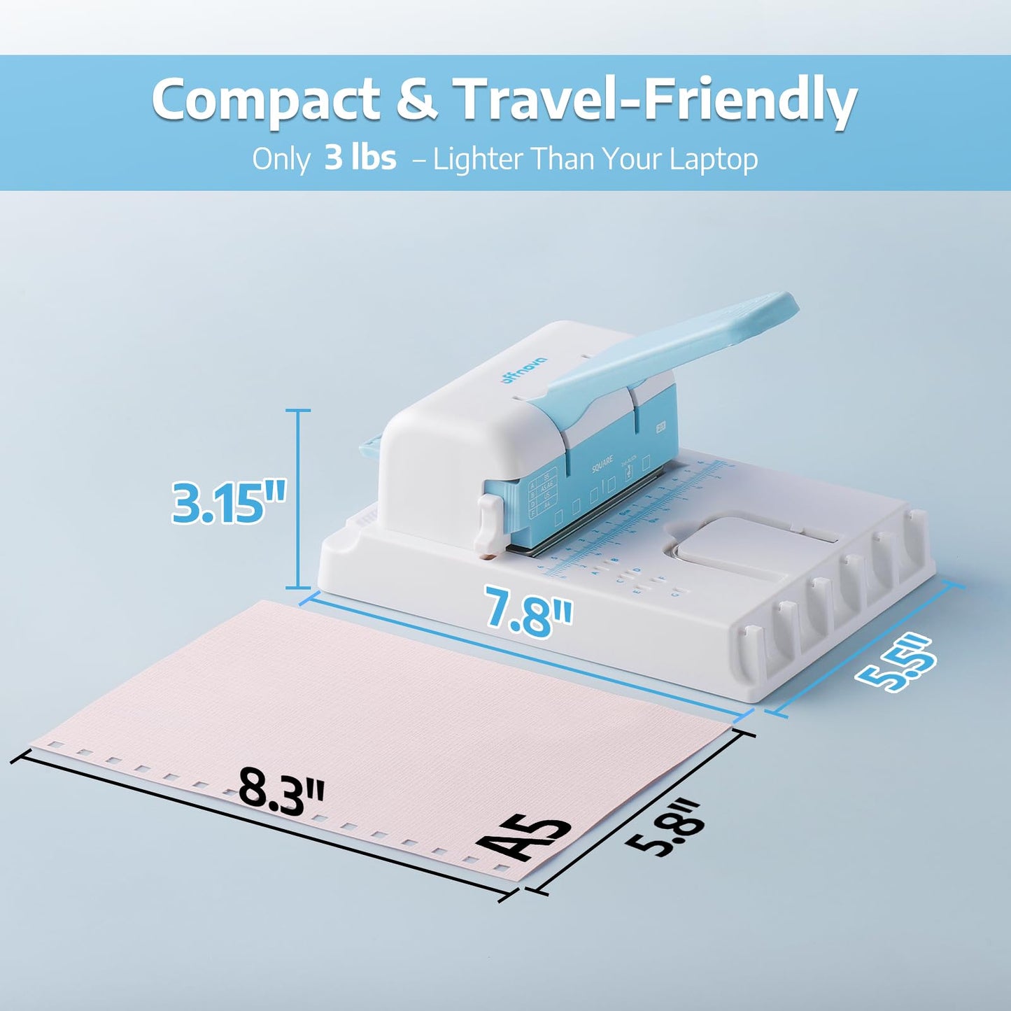 OFFNOVA Cinch Book Binding Machine, 2:1 Pitch Square & Disc Hole, Compatible with Wire Binding, Book Binder Includes Double Loop Wire and Discs for Journals, Planners, Notebooks, Calendars