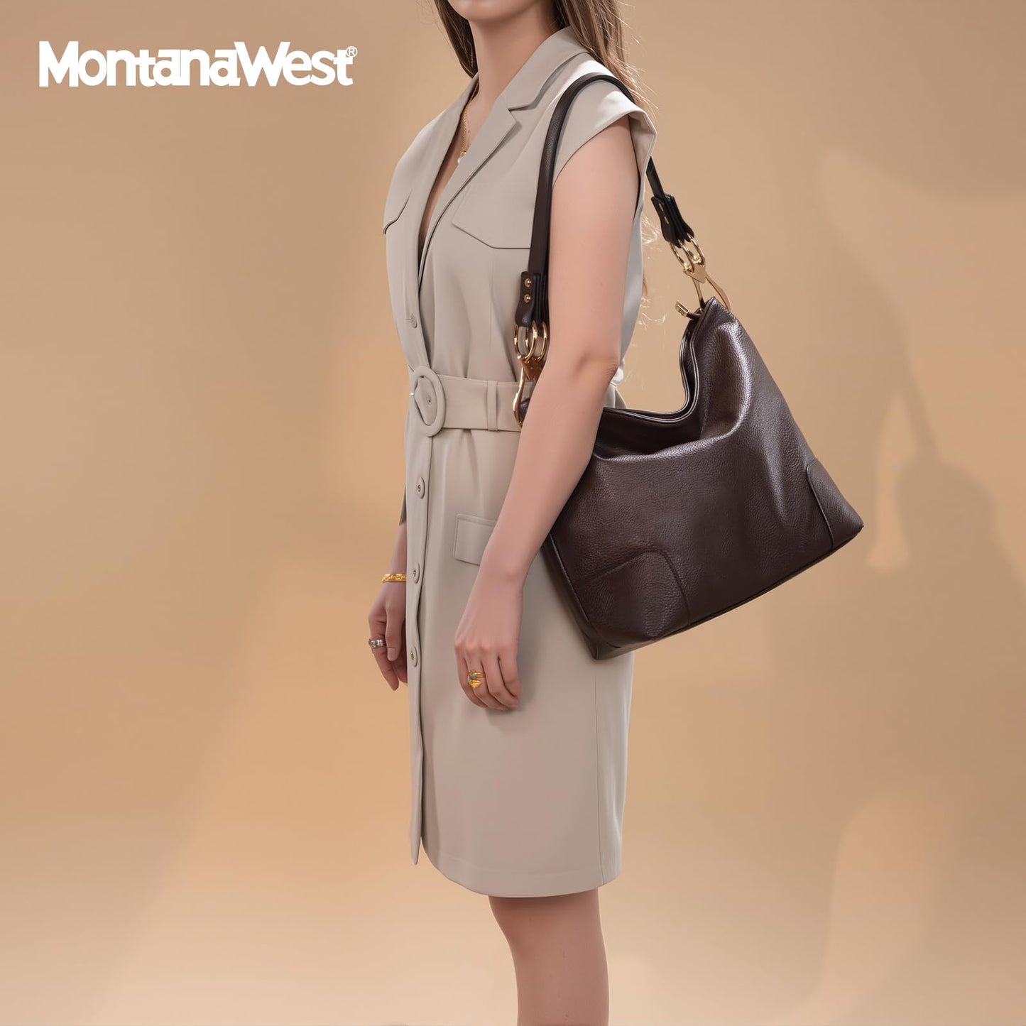 Montana West Hobo Bags for Women Purses and Handbags Ladies Bucket Shoulder Bags,MWC-HB-128B-CF