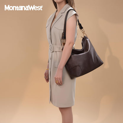 Montana West Hobo Bags for Women Purses and Handbags Ladies Bucket Shoulder Bags,MWC-HB-128B-CF