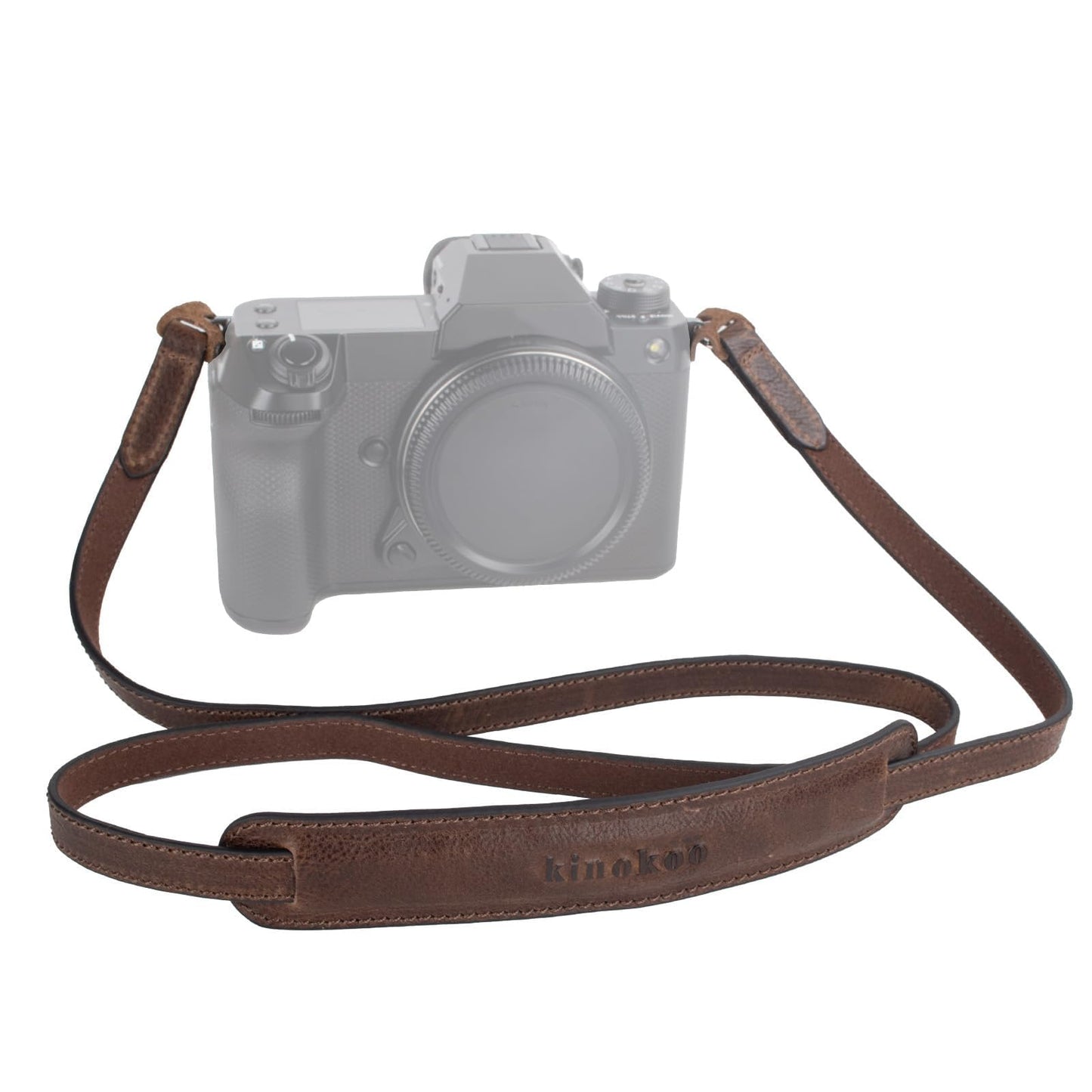 MUZIRI KIINOKOO Genuine Leather Camera Neck Shoulder Strap - Vintage Leather Shoulder Strap for Most of Digital Cameras - Retro Brown