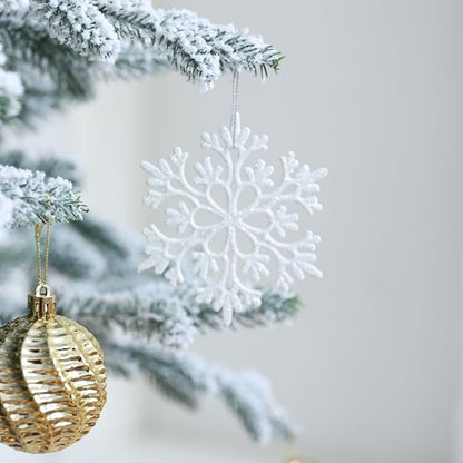 Christmas Tree Ornaments Decorations Set-116ct 1.18-6.5 Inch Assorted White Gold Shatterproof Decorative Hanging Christmas Ball Ornaments Bulk,Xmas Tree Tabletop Decorations for Holiday Decor