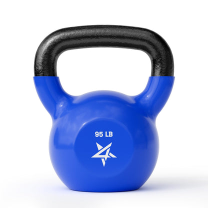 Yes4All Kettlebell, 5-100 LB Vinyl Coated Cast Iron Strength Training Kettlebells for Home Gym Exercises, Fitness, Full Body Workout Equipment, Push Ups, and Grip Strength