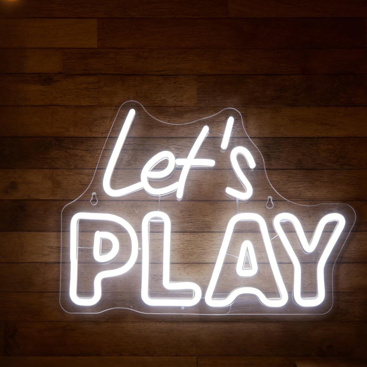 "Let's Play" Playful Neon Light - Fun & Engaging LED Wall Art for Game Room, Playroom, Kids Bedroom or Family Room Decor, Dimmable USB, Inviting Gift for Gamers, Kids & Families
