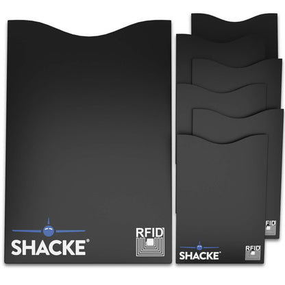 Shacke Neck Wallet Travel Pouch with RFID Blocking (6 Credit Card + 1 Passpord RFID Pouch)