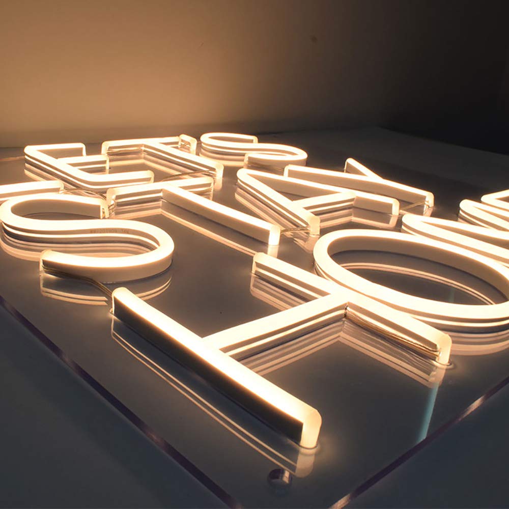 Lets Stay Home Neon Signs-USB Acrylic Light Up Lights Signs for Room Bedroom Wall Indoor Decor Led Neon Light Sign 14.9×14.1 IN Bar Christmas Party Wedding Kid Girl boy Living Room Lounge Office White