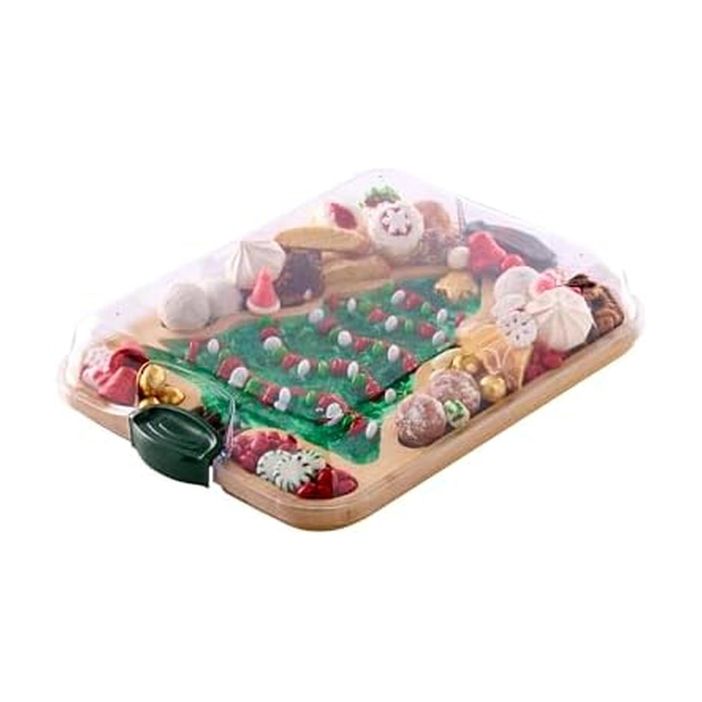 Farberware Tree Build-A-Board with Clear Locking Lid – Holiday Prep and Serve Board for Charcuterie, Cookies, Candy, and Seasonal Entertaining