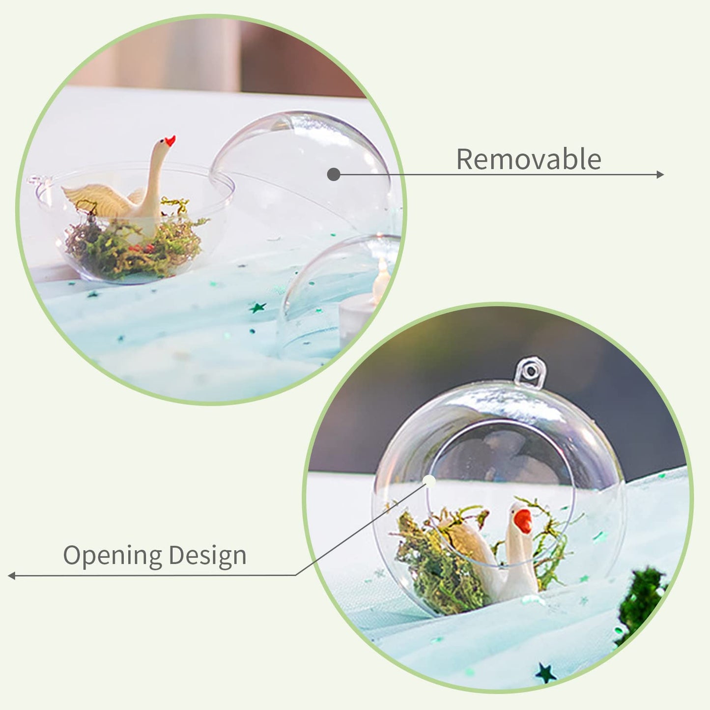 20 Pcs Hanging Tealight Holders Globes: Romadedi Fillable Acrylic Bulk Hanging Tea Light Ball, Bulb 3.15'' Ornaments Fillable for Party Wedding Centerpiece Christmas Home Decorations DIY