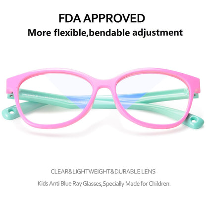 SEEAFUN Blue Light Glasses for Kids Girls Boys with Cute Car Case, UV400 Protection, Anti Blue Ray Age3-12