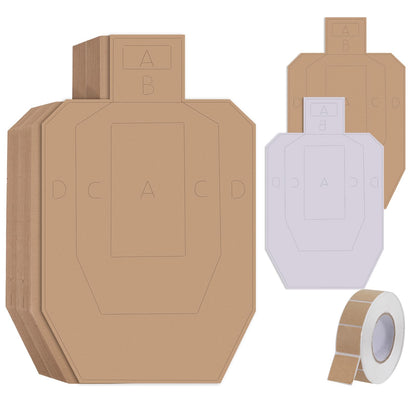 25 Pack Thick Shooting Targets Includes 1000PCS Target Pasters, 30x 18 Inch Durable Cardboard Target for Shooting Range, Silhouette Targets Cardboard for Shooting Practice Self-Defense Training