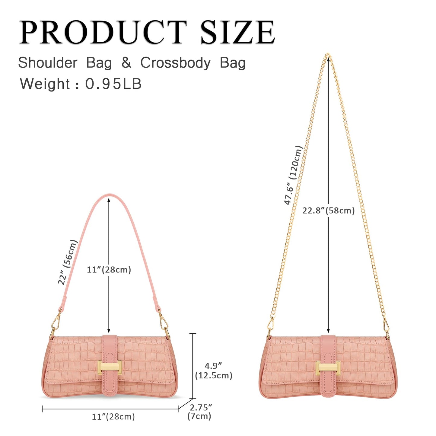 Shoulder Bag for Women Hobo Purses and Handbags Retro Clutch Underarm Purse, Pink