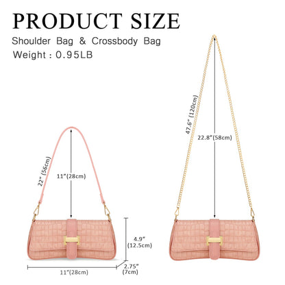 Shoulder Bag for Women Hobo Purses and Handbags Retro Clutch Underarm Purse, Pink