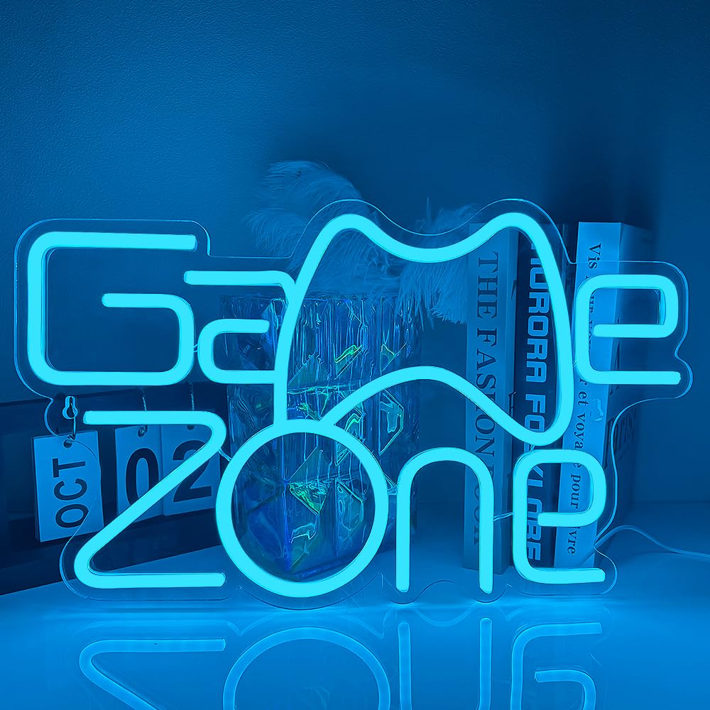 RuCvixkt Game Zone Neon Sign,Gamer Neon Light for Game Room Decor,Gaming Neon Light Signs Gift for Teen Boys Room Decor with USB Powered
