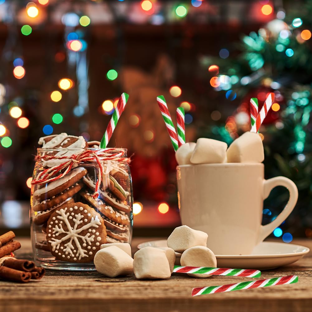 Fruidles 24-Pack Christmas Candy Cane Sticks Suckers, Old-Fashioned Red Green & White, Individually Wrapped, 5.5" Inch,