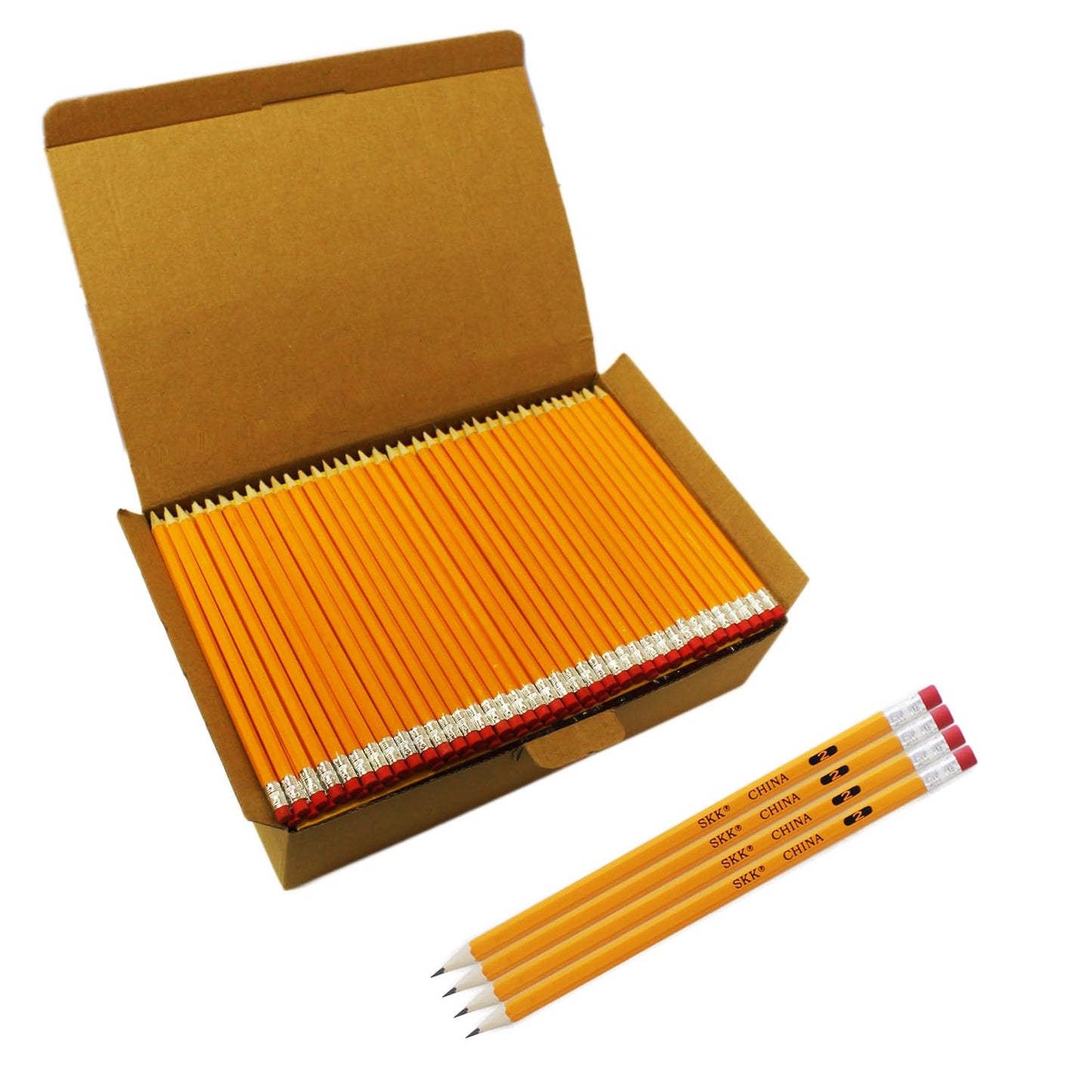 SKKSTATIONERY 360pcs Pre-sharpened Pencils with eraser top, No.2 Wood Pencils Bulk #2 HB pencils Yellow HB Pencil Sketching Drawing Back to School Teacher Supplies 360 counts per box