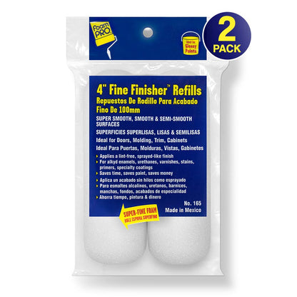 FoamPRO 163-P, 165-5 | 4” Fine Finish Foam Roller Refills (5 Pack) | Foam Paint Roller Covers | Home Painting Supplies & Paint Tools