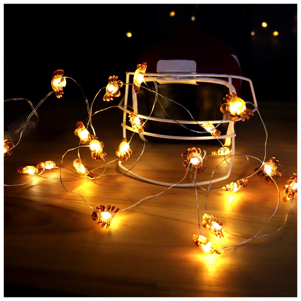 LED String Lights Crab Sea Beach Theme 10ft 30 LEDs Battery Operated Copper Wire Night Light Waterproof Indoor Bedroom Children Girls Room Wall Décor Party Decorations