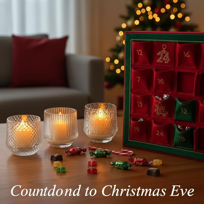 LED Glass Candle Set, Remote Control, USB Rechargeable, 3 Pattern Flickering Flames, Warm White Light