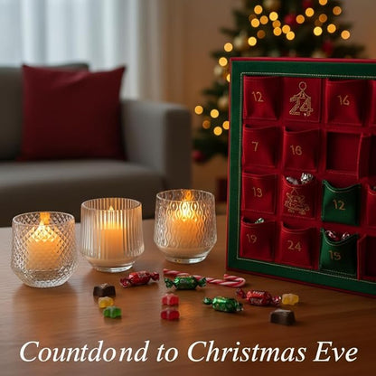 LED Glass Candle Set, Remote Control, USB Rechargeable, 3 Pattern Flickering Flames, Warm White Light