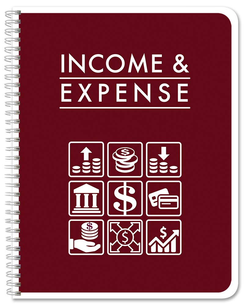 BookFactory Income and Expense Log Book/Tracker/Small Business Ledger Book/Accounting & Bookkeeping Ledger Log Book/LogBook 108 Pages - 8.5'' x 11'' Wire-O (Made in USA)